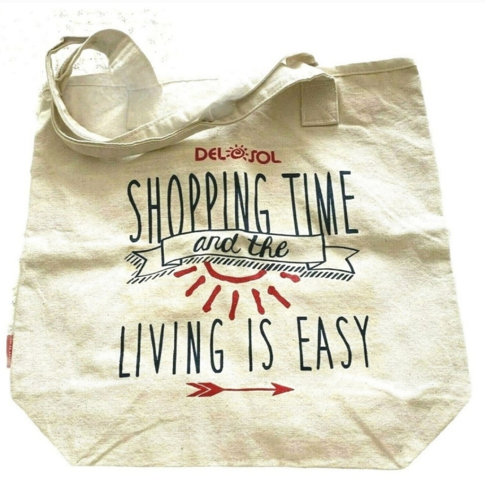 DEL SOL Color Change Canvas Shopping Tote 17x19 New Without Tags